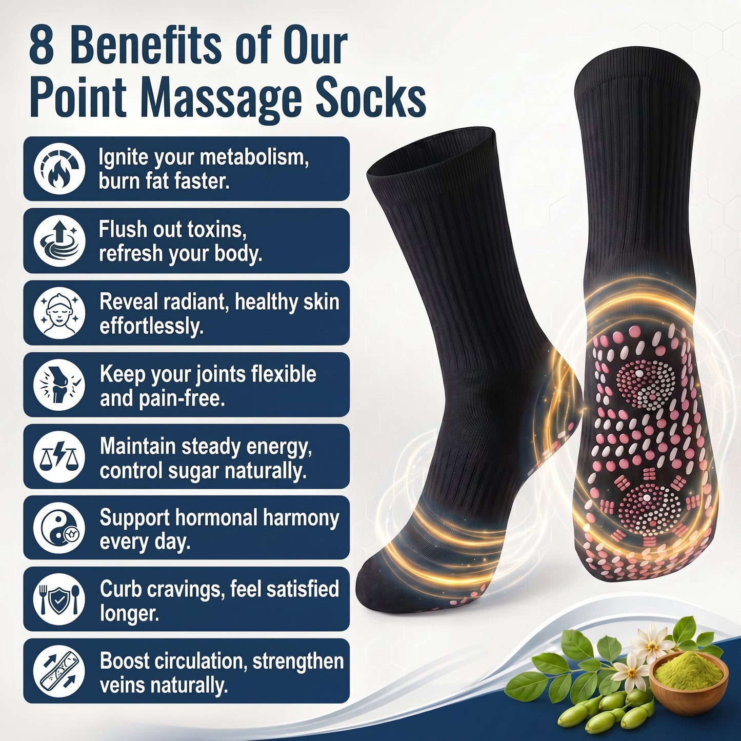 💕Official Store | BLUESHOT®2026  10-in-1 Moringa & Berberine Micro-Particle Sculpting socks|Burn fat, shape, promote blood circulation and metabolism, unclog lymph nodes|See results in 7 days