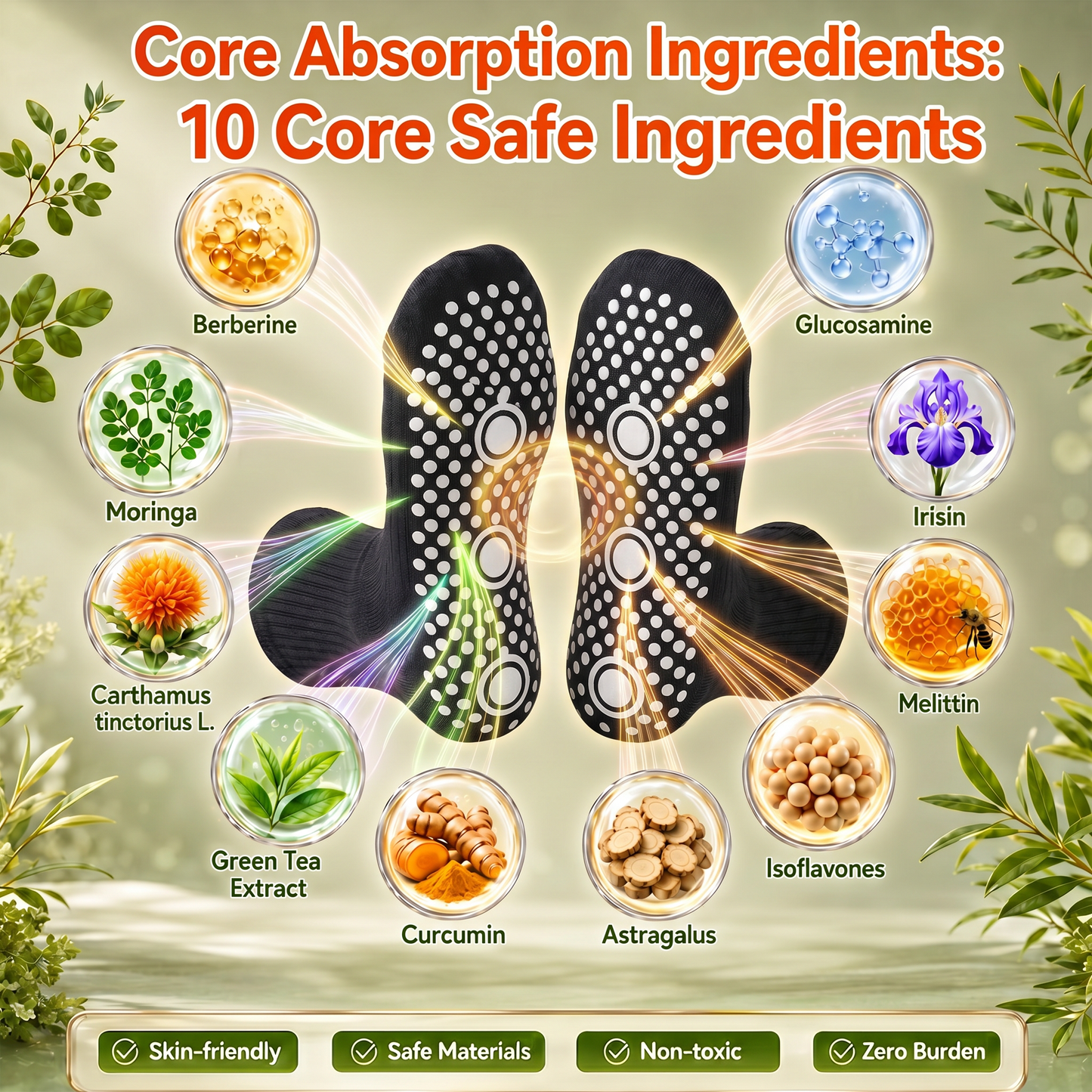 💕Official Store |BLUESHOT®2026 10-in-1 Moringa & Berberine Micro-Particle Sculpting socks | Radical Fat-Burn, Varicose Relief & Deep Lymphatic Detox | 7-Day Intensive Sculpting Protocol